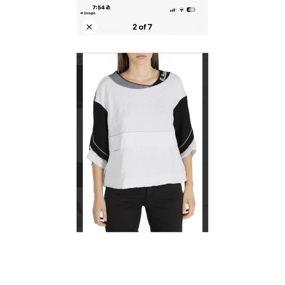 Elisa Cavaletti Lagenlook Art To Wear Textured Jacquard Sweatshirt Top Sz 42 S